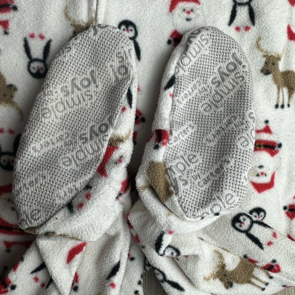 Lot of 3 - Carter's & Child of Mine Christmas Fleece Footed Pajamas - 12 Months - Picture 5 of 12